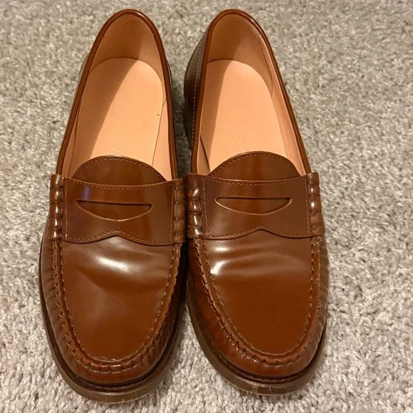 J Crew Winona Penny Loafers in Spazzolato Leather - Rich Caramel - Picture 2 of 6